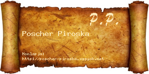 Poscher Piroska névjegykártya